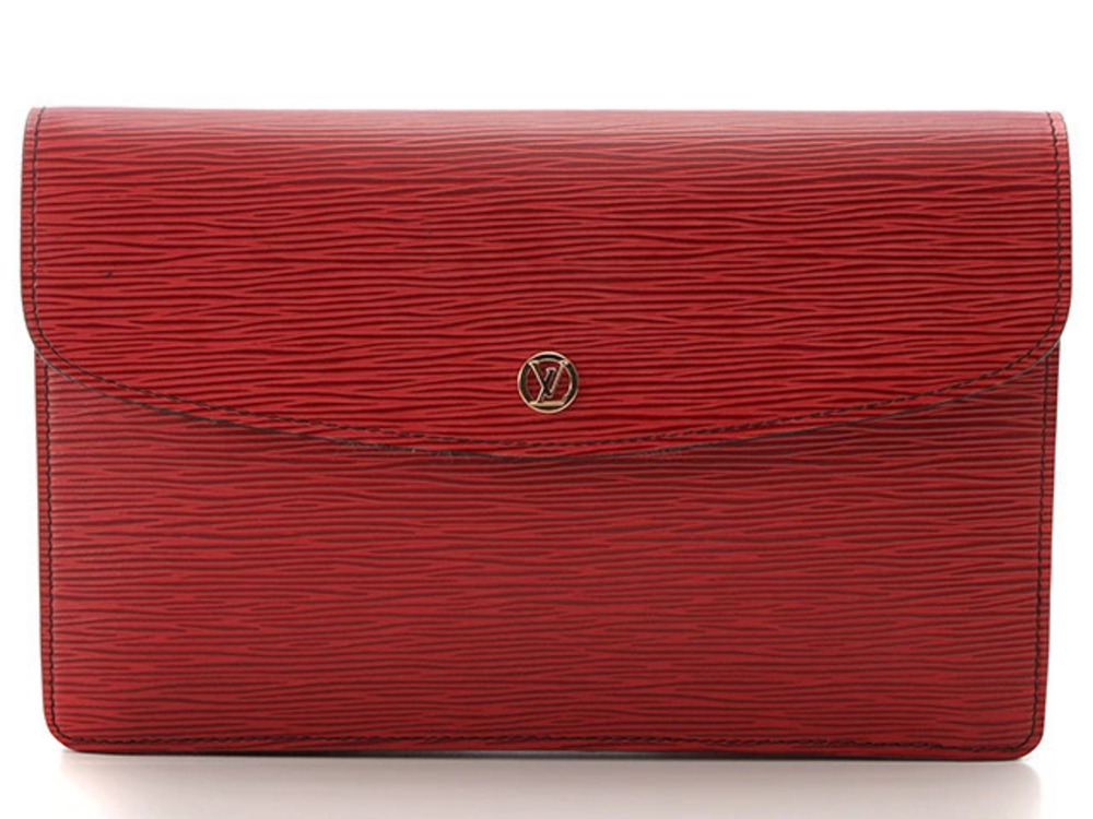 LOUIS VUITTON Shoulder Bag Montaigne Epi Castilian Red